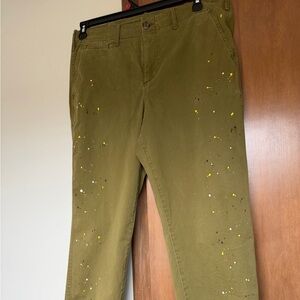 Stylish Olive Green Paint splattered woman’s Pants